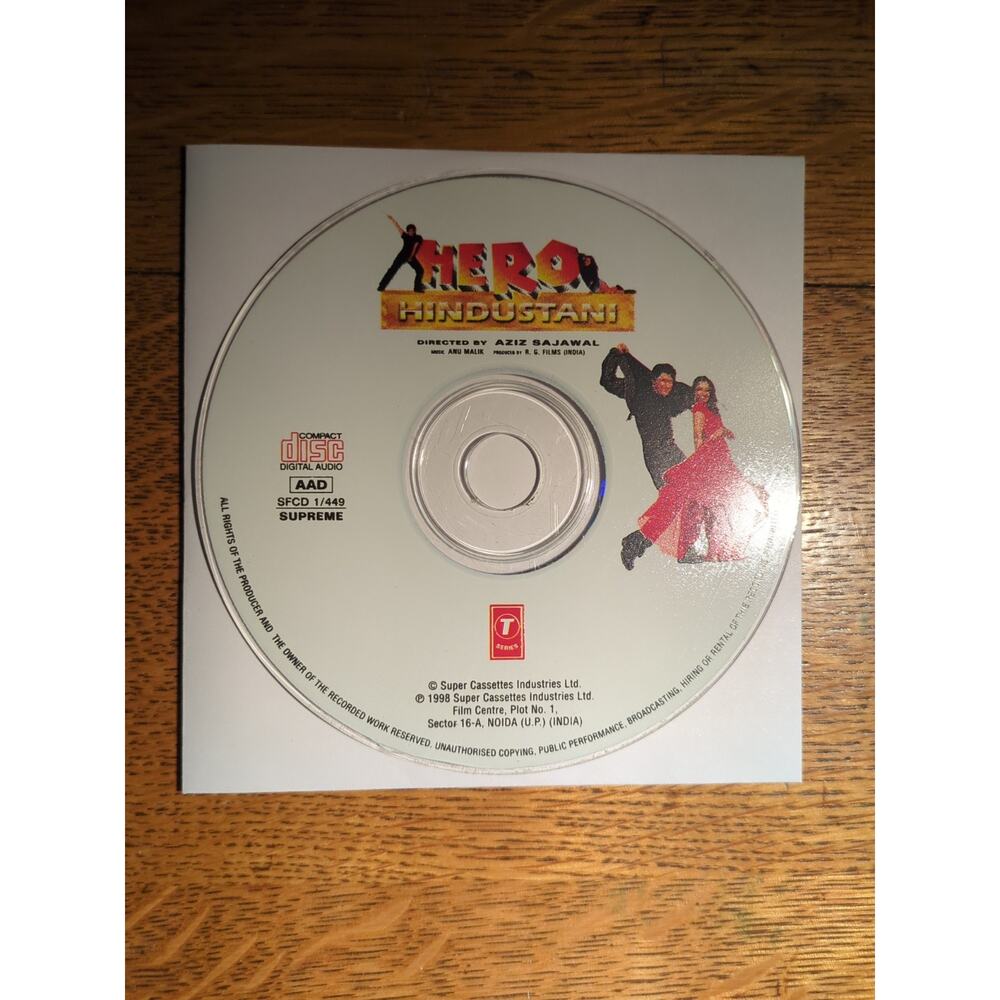 Hero Hindustani CD ORIGINAL Hero Hindustani Disc Only